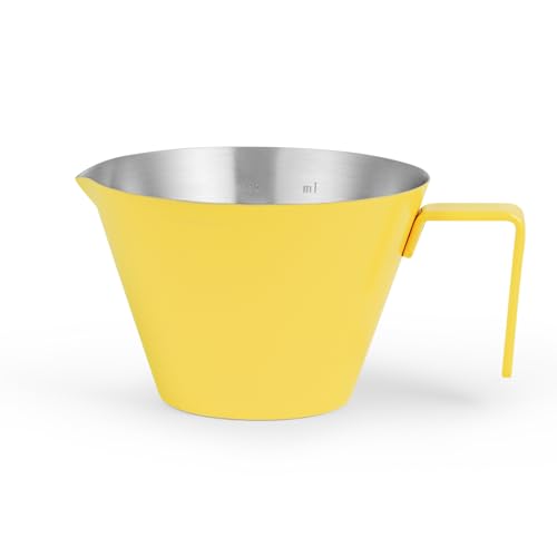 MHW-3BOMBER Espressotassen 100ml mit EdlStahlgriff, Kaffee Messglas Kännchen rostfreie Stähle Espresso-Messbecher Espresso Messbecher, Soßenbecher Dipschalen 100ml, Makrone Gelb Modell: G5740-OS von MHW-3BOMBER