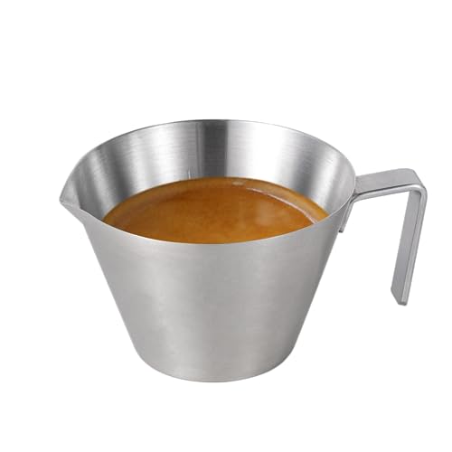 MHW-3BOMBER Espressotassen 100ml (ca.3,3 Oz) mit EdlStahlgriff, Kaffee Messglas Kännchen rostfreie Stähle Espresso-Messbecher Espresso Messbecher, Soßenbecher Dipschalen 100ml, Matt glänzend von MHW-3BOMBER