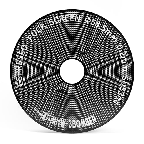 MHW-3BOMBER Puck Screen 58,5mm – 0,2mm Ultrafeines Titan-beschichtetes Espresso Sieb mit Rundem Loch, Wiederverwendbarer Metallfilter Kompatibel mit für La Marzocco/Gaggia FG5643-OS MHW-3BOMBER Puck Screen 58,5mm – 0,2mm Ultrafeines Titan-beschichtetes Espresso Sieb mit Rundem Loch, Wiederverwendbarer Metallfilter Kompatibel mit für La Marzocco/Gaggia FG5643-OS von MHW-3BOMBER