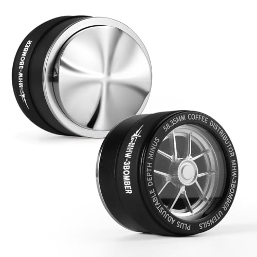MHW-3BOMBER YU Series Espresso Distributor 58mm, Höhenverstellbar Edelstahl Kaffeeverteiler für Kaffee Siebträger 58mm, Barista Zubehör Werkzeug für Espresso Modell: T5848-OS von MHW-3BOMBER