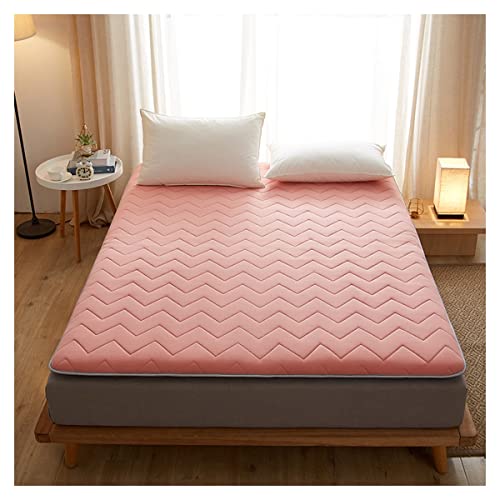 MHXY Japanische Klappmatratze Koreanische Bodenmatratze, rutschfeste Tatami-Bodenmatte Isomatte Rollbett Für Schlafsaal Futon-Matratze (Color : Paste Powder, Size : 90 * 200cm) von MHXY