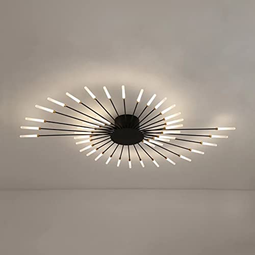 MHXZKHL Feuerwerk-Design LED Deckenleuchte Nordischer Stil Halbbündige Montage Kronleuchter Cluster-Design Metall Deckenlampe Für Wohnzimmer Schlafzimmer,Black+3 Colour Light-42 Heads-84W MHXZKHL Feuerwerk-Design LED Deckenleuchte Nordischer Stil Halbbündige Montage Kronleuchter Cluster-Design Metall Deckenlampe Für Wohnzimmer Schlafzimmer,Black+3 Colour Light-42 Heads-84W von MHXZKHL