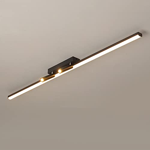 MHXZKHL Streifen LED Deckenleuchte 2-Wege Winkel Verstellbar Strahler Modern Einfach Schwarz Schienenlicht Für Wohnzimmer Garderobe Flur,Warm White-100cm von MHXZKHL
