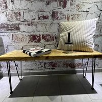 Sitzbank Holz Bohlen Bank Mit Schwarzen Haarnadeln von MHmoderndesignShop