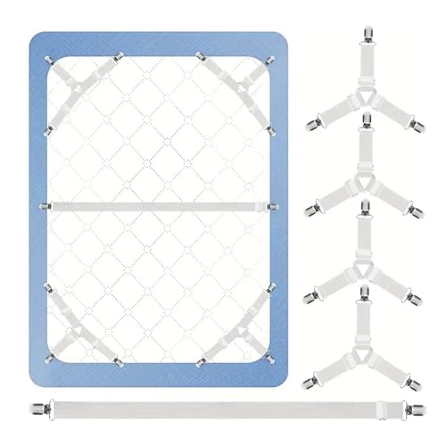 MHwan Bettlakenspanner, Dreieckiger Allround Bettlaken Spanngurte, mit Rostfreien Starken Metallklammern, Bettlaken Spanner für Langzeiteinsatz Ohne Verformung, Ohne Verletzende Bleche, 5 Stück von MHwan
