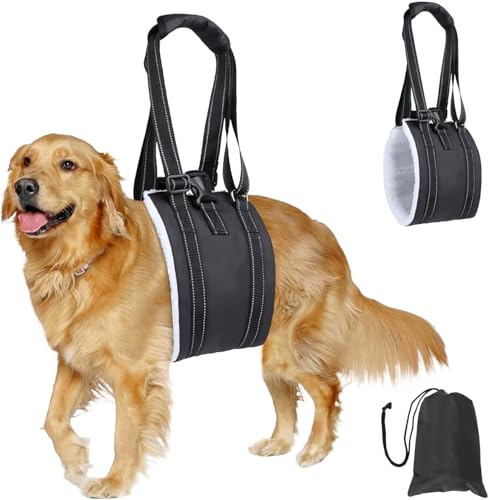 MHwan Tragehilfe Hund, Unterstütztes Gehen, Verbessertes Design der tragbaren Schnalle auf der Rückseite, Hochwertiges Wasserdichtes und Schmutzabweisendes PU-Leder und Flauschig Weiches Material (S) MHwan Tragehilfe Hund, Unterstütztes Gehen, Verbessertes Design der tragbaren Schnalle auf der Rückseite, Hochwertiges Wasserdichtes und Schmutzabweisendes PU-Leder und Flauschig Weiches Material (S) von MHwan