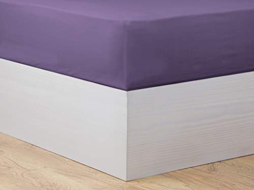 MI CASA Basic 105 Spannbettlaken, Violett, für Betten 105 cm von MI CASA
