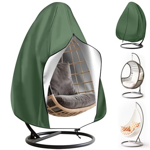 MI CASA Hängesessel Abdeckung Wasserdicht Abdeckplane Abdeckung für Hängesessel mit Gestell Schutzhülle für Gartenschaukel, UV-beständig Schwerlast Hängekorb Schutzhaube Wetterschutzhülle - grün von MI CASA