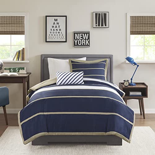 Mi-Zone Mizone Ashton Duvet Cover Set-Blue Twin XL, Twin/Twin X-Large, Navy von MI ZONE KIDS