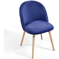 Esszimmerstühle - Königsblau, 6er Set, Sitzfläche aus Samt, Modern, Gepolstert, Beine aus Buchenholz, Rückenlehne - Polsterstuhl, Küchenstuhl, von MIADOMODO