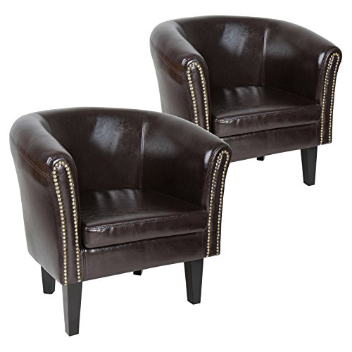MIADOMODO® Chesterfield Sessel - aus Holz und Kunstleder, mit Kupfernieten, Farbwahl, 1er oder 2er Set-Loungesessel, Clubsessel, Armsessel, Cocktailsessel, Wohnzimmer Möbel von MIADOMODO