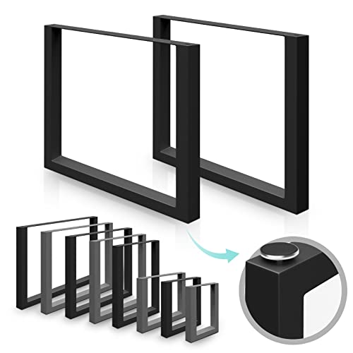 MIADOMODO® Tischgestell - Schwarz/Grau, Stahl, Industrial, für Esstisch/Couchtisch/Schreibtisch/Wohnzimmertisch, Rechteckig, Stabil, Schwerlast, Größenwahl (Grau, 40 x 43 cm (L x H)) von MIADOMODO