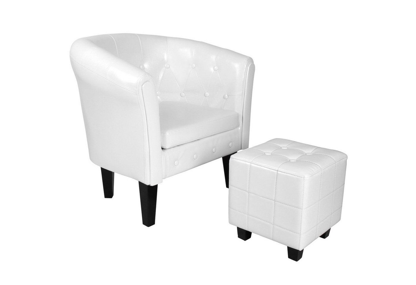 MIADOMODO Chesterfield-Sessel Chesterfield Sessel Hocker Loungesessel Clubsessel Cocktailsessel von MIADOMODO