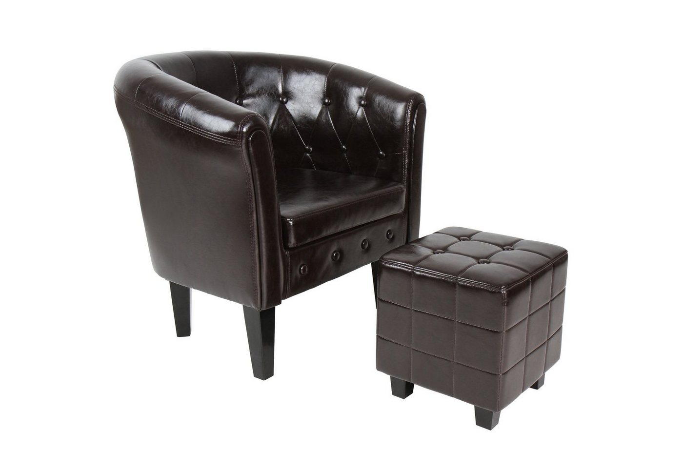 MIADOMODO Chesterfield-Sessel Chesterfield Sessel Hocker Loungesessel Clubsessel Cocktailsessel von MIADOMODO