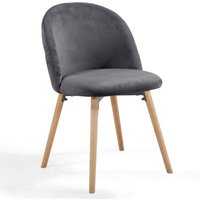 Miadomodo - Esszimmerstühle - Dunkelgrau, 2er Set, Sitzfläche aus Samt, Modern, Gepolstert, Beine aus Buchenholz, Rückenlehne - Polsterstuhl, Miadomodo - Esszimmerstühle - Dunkelgrau, 2er Set, Sitzfläche aus Samt, Modern, Gepolstert, Beine aus Buchenholz, Rückenlehne - Polsterstuhl, von MIADOMODO