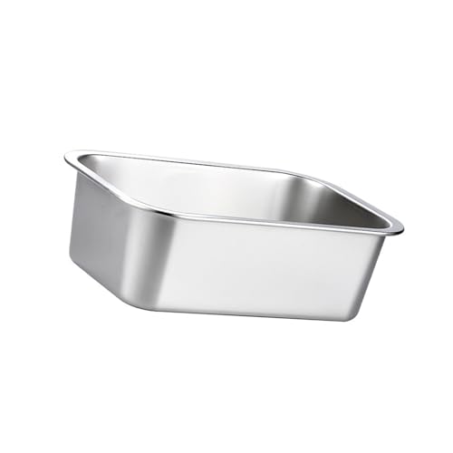 Futternapf aus Edelstahl mit großer Kapazität, kippsicher, rostfrei, rechteckig, spülmaschinenfest, für große Hunde Futternapf aus Edelstahl mit großer Kapazität, kippsicher, rostfrei, rechteckig, spülmaschinenfest, für große Hunde von MIADOSHINSE