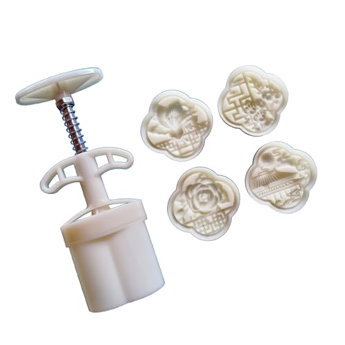 Handpressform-Set, 4 Muster, 75 g Kapazität, tragbar, antihaftbeschichtet, Backwerkzeug für Kekse, für Mitte Herbst, Festival, kreatives Backen Handpressform-Set, 4 Muster, 75 g Kapazität, tragbar, antihaftbeschichtet, Backwerkzeug für Kekse, für Mitte Herbst, Festival, kreatives Backen von MIADOSHINSE