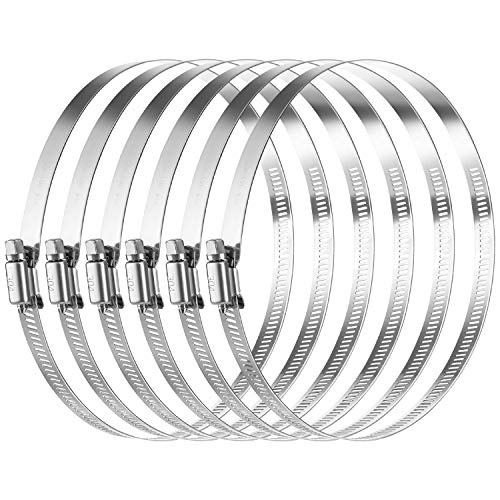 MIAHART 6 Zoll Schlauchschellen 304 Edelstahl-Kanalschellen Rohrschellen Verstellbare 141 mm-165 mm Schlauchschelle (6er-Pack) von MIAHART