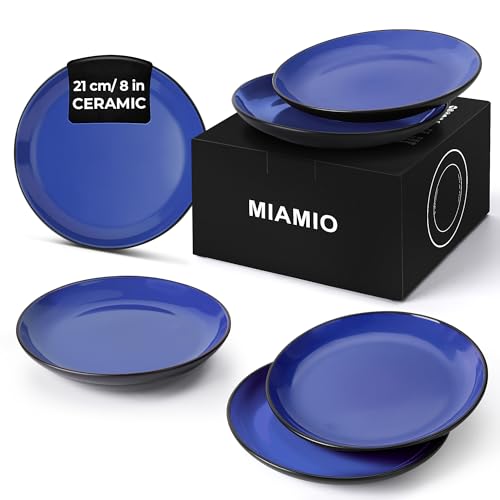 MIAMIO – 6 teiliges Teller/Speiseteller Set aus Steingut Keramik Geschirr Set - Le Papillon Kollektion von MIAMIO