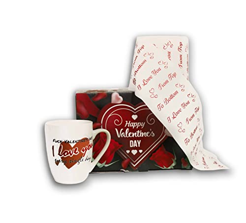 MIAMIO - Lustiges Toilettenpapier + Tasse als Geschenk für Sie/Ihn zum Valentinstag (I love you from top to bottom & Valentines day) von MIAMIO