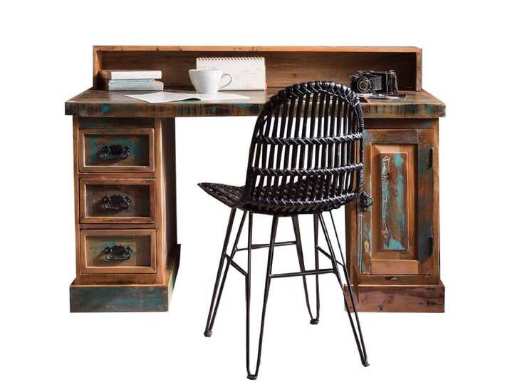 Schreibtisch 'Seaside' Massivholz Recycletes Holz Shabby Chic Indien Indisch von MIAMÖBEL