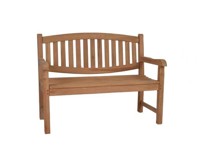 Teak Bank mit Armlehne 120cm Massivholz Teak Modern von MIAMÖBEL