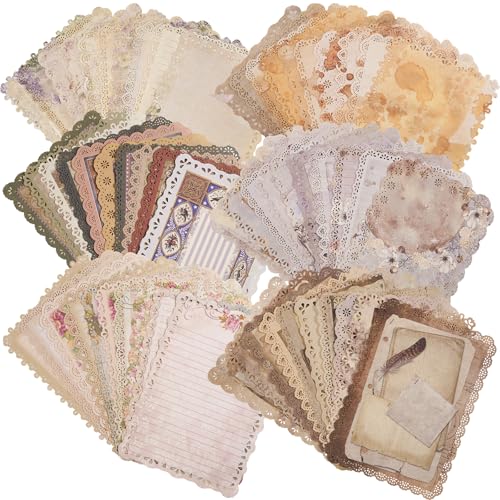 60 PCS Vintage Lace Lace Scrapbook Set , für Brief Schreiben Scrapbook Dekorieren Planer Bullet Junk Journaling Supplies Collage Hintergründe von MIANRUII