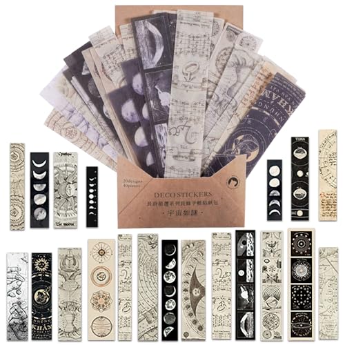 40PCS Vintage Scrapbook Aufkleber, verwendet für DIY Scrapbook, Reisetagebuch, Scrapbook Zubehör, Bullet Tagebuch Handwerk (Style-8) von MIANRUII