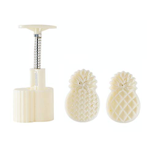 MIAOJI Mooncake Form, Kunststoff Mooncake Form 50g Ausstecher mit Ananas Lotus Stempel Handpresse Schokolade Moon Kuchenform DIY Backformen von Qirun