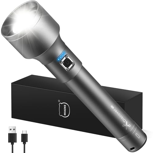 MIAOKE Led Brightest Flashlights High Lumens Rechargeable,250000 Lumen Super Bright Flashlight High Powered Flashlights with 3 Lighting Modes, Handheld Flash Light for Hunting, Camping, Emergencies von MIAOKE