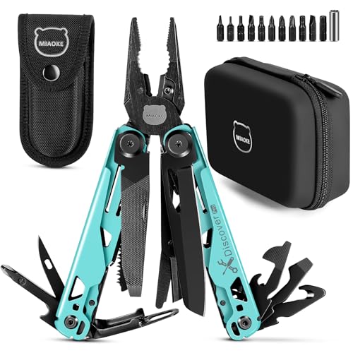 MIAOKE Multitool 23 in 1 with Premium Gift Box, Screwdrivers Saw Screwdrivers Bottle Opener Pliers Camping Knife Cool Gadgets for Men, Best Gift for Boyfriend Son Dad Him Husband, (Gulf Blue) von MIAOKE