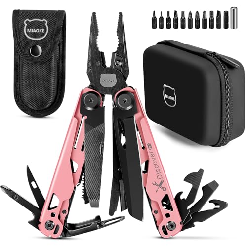 MIAOKE Multitool 23 in 1 with Premium Gift Box, Screwdrivers Saw Screwdrivers Bottle Opener Pliers Camping Knife Cool Gadgets for Men, Best Gift for Boyfriend Son Dad Him Husband, (Korallenrosa) von MIAOKE