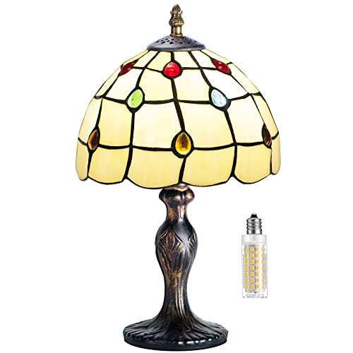 MIAOKE Tiffany Style Tischlampe, Nachttischlampe Vintage Schreibtischlampe Antike Kunst Handwerk Geschenke Liebhaber Kind Wohnzimmer Schlafzimmer Studie Bücherregal Schreibtisch Licht von MIAOKE