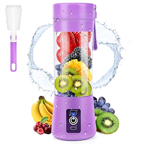 MIAOKE Tragbarer Mixer, persönlicher Mini-Saft, USB-aufladbarer Entsafterbecher mit sechs Klingen in 3D, Smoothie-Mixer, Zuhause/Büro/im Freien von MIAOKE