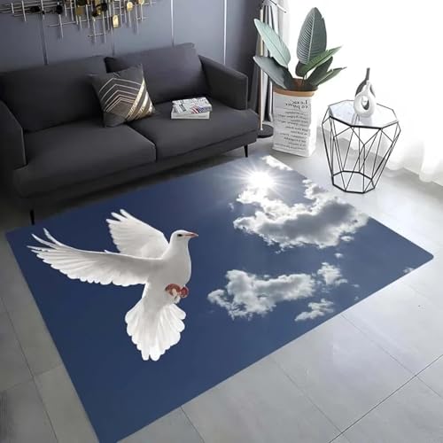 MIAOKEJIA 3D Blauer Himmel Vogel Taube Schlafzimmer Wohnzimmer Küche Teppich rutschfeste Matte Fußmatte Jugend Geschenk Home Dekoration von MIAOKEJIA