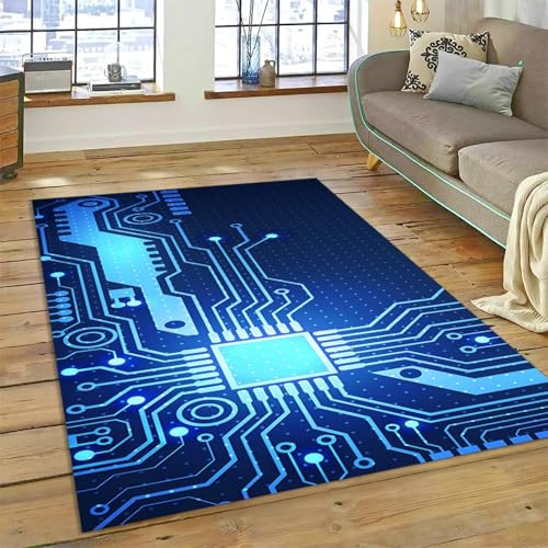 MIAOKEJIA 3D Blue Chip Platine Küche Bad rutschfeste Fußmatte Wohnzimmer Schlafzimmer Balkon Teppich Kinder Krabbelteppich von MIAOKEJIA