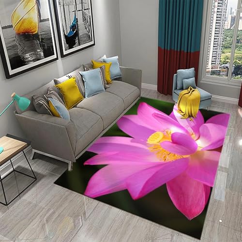 MIAOKEJIA 3D rosa Blumen für Wohnzimmer Schlafzimmer Sofa Home Dekorative Teppich Kinder Spielen rutschfeste Bodenmatte von MIAOKEJIA
