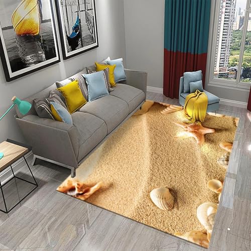 MIAOKEJIA Strandmuschel Seestern Küche Badezimmer rutschfeste Fußmatte Wohnzimmer Schlafzimmer Balkon Teppich Kinder Krabbelteppich von MIAOKEJIA