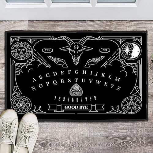 Fußmatte innen außen fussmatte Ouija Spirit Board Fußmatte, Ouija Brettspiel Fußmatte, Ouija Blood Ritual Willkommensmatte, Witch Craft Veranda Matte, Black Magic Matte Deko wohnzimmer von MIAOMANSENSTORE