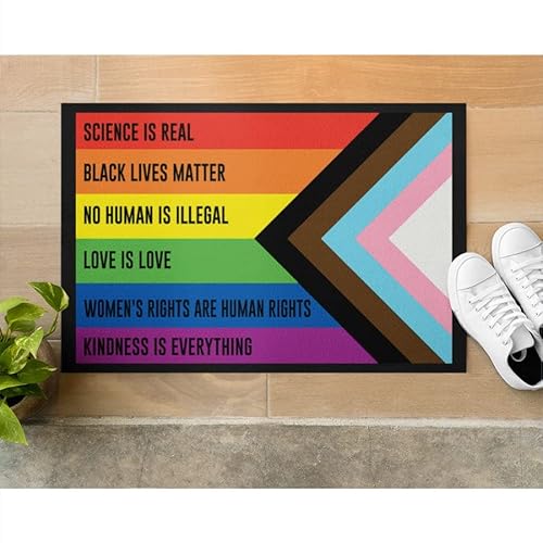 MIAOMANSENSTORE Fußmatte innen außen fussmatte „Science is Real Progress Pride Flag“-Fußmatte, freundliches Familienhaus, dekorative Willkommens-Fußmatte Deko Wohnzimmer MIAOMANSENSTORE Fußmatte innen außen fussmatte „Science is Real Progress Pride Flag“-Fußmatte, freundliches Familienhaus, dekorative Willkommens-Fußmatte Deko Wohnzimmer von MIAOMANSENSTORE