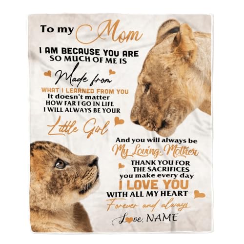 MIAOMANSENSTORE Personalisiert für Meine Mutter von Tochter Löwe Ich Liebe Dich von ganzem Herzen Mama Geburtstag Muttertag Weihnachten Personalisierte Fleecedecke MIAOMANSENSTORE Personalisiert für Meine Mutter von Tochter Löwe Ich Liebe Dich von ganzem Herzen Mama Geburtstag Muttertag Weihnachten Personalisierte Fleecedecke von MIAOMANSENSTORE