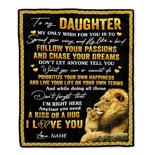 MIAOMANSENSTORE Personalisiert für Meine Tochter Decke von Papa Vater Löwe Mein einziger Wunsch für Dich Tochter Geburtstag Abschluss Weihnachten Personalisierte Bett Fleece Decke MIAOMANSENSTORE Personalisiert für Meine Tochter Decke von Papa Vater Löwe Mein einziger Wunsch für Dich Tochter Geburtstag Abschluss Weihnachten Personalisierte Bett Fleece Decke von MIAOMANSENSTORE