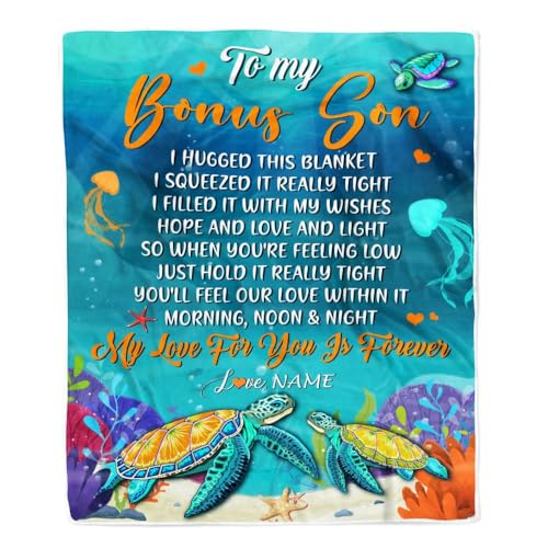 MIAOMANSENSTORE Personalisiert für Meinen Bonussohn Decke von Stiefmutter Ich Habe Diese Decke umarmt Turtle Beach Stiefsohn Geburtstag Thanksgiving Weihnachten Personalisierte Bett Fleecedecke MIAOMANSENSTORE Personalisiert für Meinen Bonussohn Decke von Stiefmutter Ich Habe Diese Decke umarmt Turtle Beach Stiefsohn Geburtstag Thanksgiving Weihnachten Personalisierte Bett Fleecedecke von MIAOMANSENSTORE