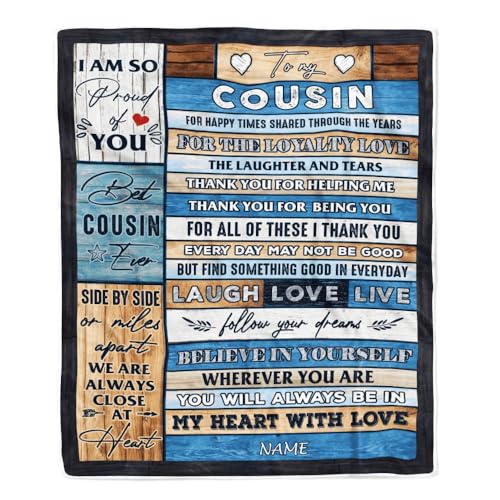 MIAOMANSENSTORE Personalisierte Decke für Meine Cousine aus Familienholz. Glaube an Dich selbst. Danke. Cousine. Geburtstag. Thanksgiving. Weihnachten. Personalisierte Bett-Fleecedecke MIAOMANSENSTORE Personalisierte Decke für Meine Cousine aus Familienholz. Glaube an Dich selbst. Danke. Cousine. Geburtstag. Thanksgiving. Weihnachten. Personalisierte Bett-Fleecedecke von MIAOMANSENSTORE