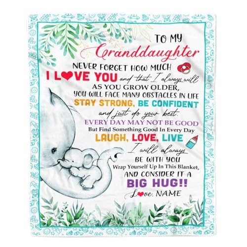 MIAOMANSENSTORE Personalisierte Decke für Meine Enkelin von Oma, vergiss nie, ich Liebe Dich, Elefantenmädchen, Enkelin, Geburtstag, Weihnachten, personalisierte Fleecedecke MIAOMANSENSTORE Personalisierte Decke für Meine Enkelin von Oma, vergiss nie, ich Liebe Dich, Elefantenmädchen, Enkelin, Geburtstag, Weihnachten, personalisierte Fleecedecke von MIAOMANSENSTORE