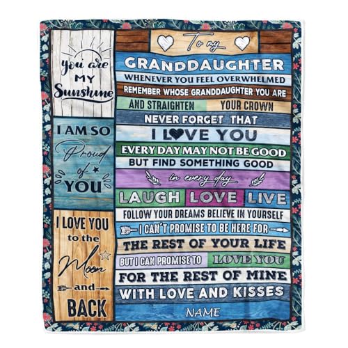 MIAOMANSENSTORE Personalisierte Decke für Meine Enkelin von Oma Papa Wood, wann Immer Sie Sich überwältigt fühlen, Enkelin, Geburtstag, Weihnachten, personalisierte Fleecedecke MIAOMANSENSTORE Personalisierte Decke für Meine Enkelin von Oma Papa Wood, wann Immer Sie Sich überwältigt fühlen, Enkelin, Geburtstag, Weihnachten, personalisierte Fleecedecke von MIAOMANSENSTORE