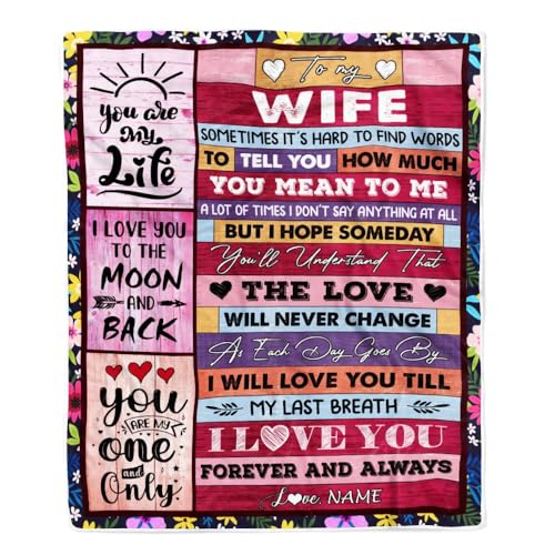 MIAOMANSENSTORE Personalisierte Decke für Meine Frau aus Holz, „Niemals vergessen, DASS ich Dich Liebe“, für ihre Frau, Jahrestag, Valentinstag, Hochzeit, Weihnachten, Fleecedecke MIAOMANSENSTORE Personalisierte Decke für Meine Frau aus Holz, „Niemals vergessen, DASS ich Dich Liebe“, für ihre Frau, Jahrestag, Valentinstag, Hochzeit, Weihnachten, Fleecedecke von MIAOMANSENSTORE
