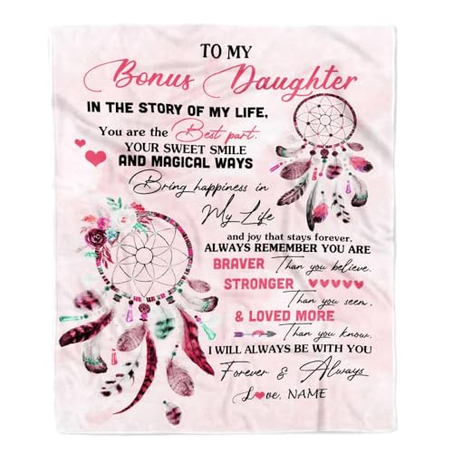 MIAOMANSENSTORE Personalisierte Decke für Meine Mutter von Tochter Sohn Floral Schmetterling Gesegnet Hast du eine Mutter Geburtstag Muttertag Weihnachten Personalisierte Bett Fleecedecke von MIAOMANSENSTORE