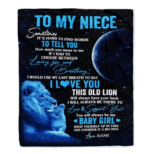 MIAOMANSENSTORE Personalisierte Decke für Meine Nichte von Onkel Ich Liebe Dich, Dieser alte Löwe, Nichte, Geburtstag, Abschluss, Weihnachten, personalisierte Bett-Fleecedecke MIAOMANSENSTORE Personalisierte Decke für Meine Nichte von Onkel Ich Liebe Dich, Dieser alte Löwe, Nichte, Geburtstag, Abschluss, Weihnachten, personalisierte Bett-Fleecedecke von MIAOMANSENSTORE