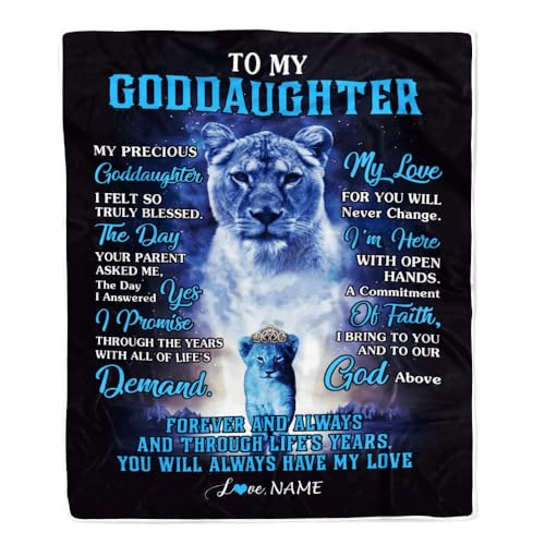 MIAOMANSENSTORE Personalisierte Decke für Meine Patentochter von Patin Löwe, Meine kostbare Patentochter, Geburtstag, Abschluss, Jahrestag, Weihnachten, personalisierte Fleecedecke MIAOMANSENSTORE Personalisierte Decke für Meine Patentochter von Patin Löwe, Meine kostbare Patentochter, Geburtstag, Abschluss, Jahrestag, Weihnachten, personalisierte Fleecedecke von MIAOMANSENSTORE